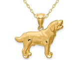 14K Yellow Gold Labrador Retriever Dog Pendant Necklace with Chain